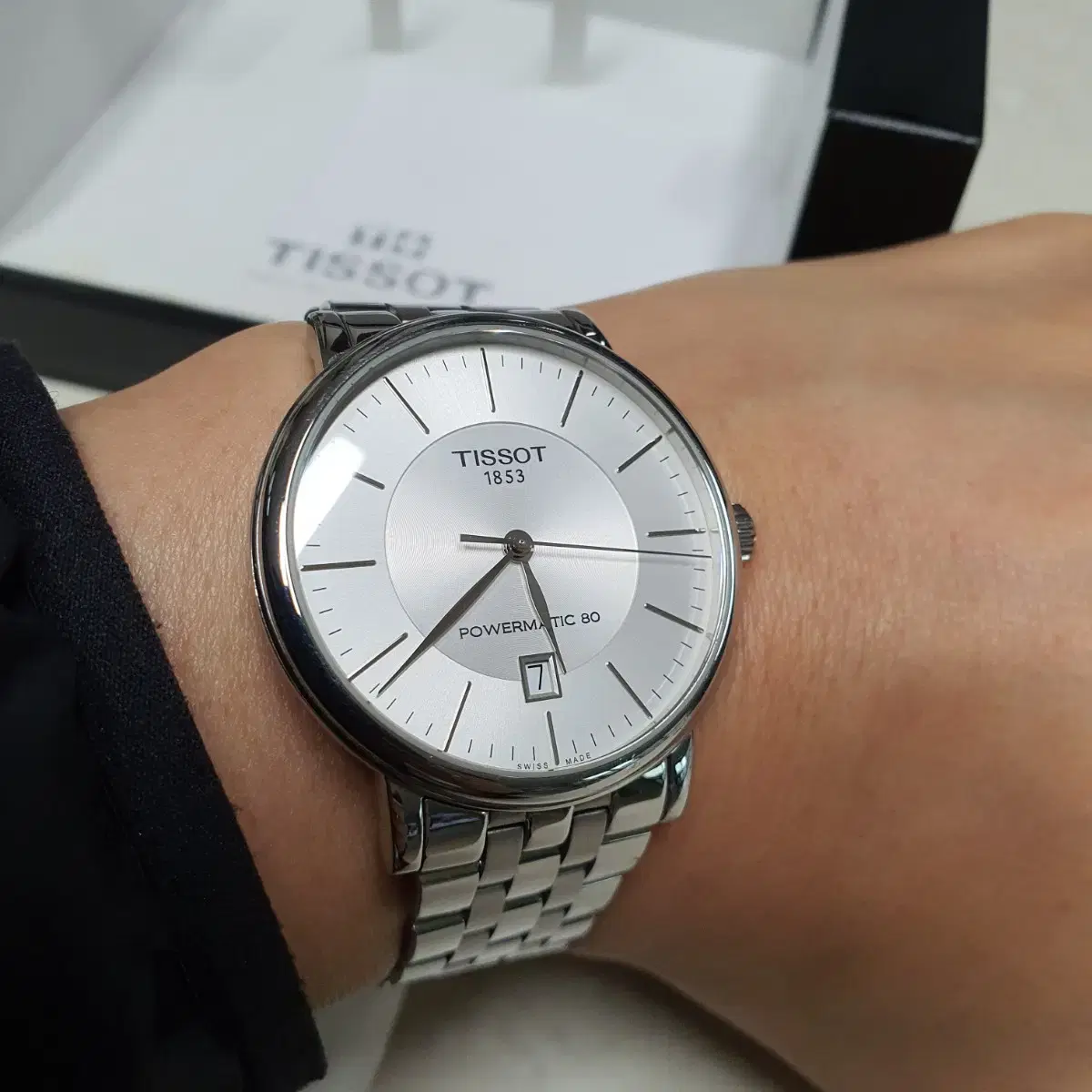 티쏘 TISSOT 카슨 프리미엄 파워매틱 80 실버 시계 (교환가능)