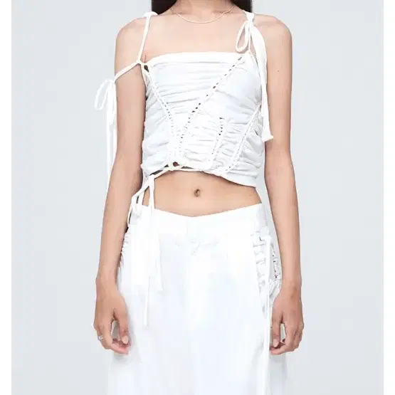 나체 BRAID DROP SLEEVELESS WHITE 슬리브리스