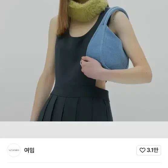 여밈oval bag (denim) 토트백