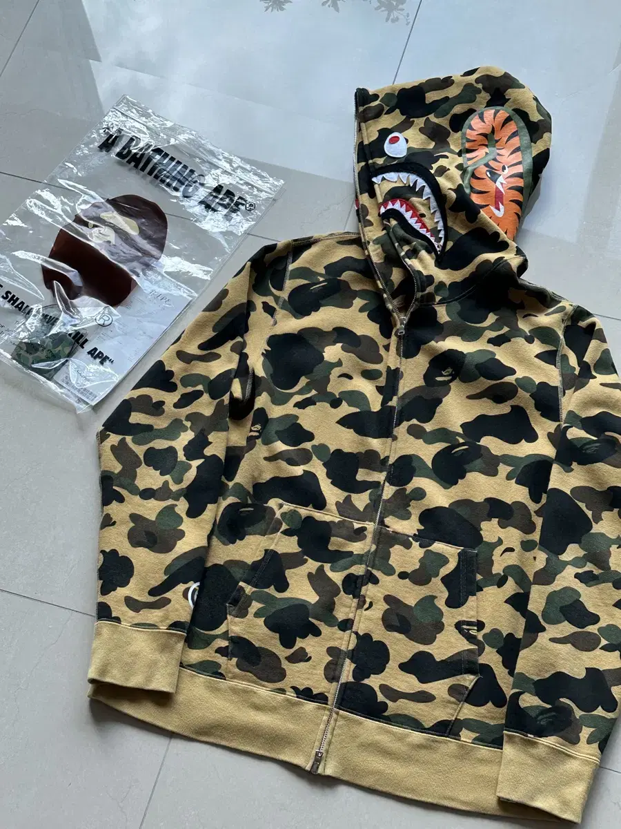 Xl) Vape First Camo Shark Hoodie Yel Yellow Stork HoodieZip Up