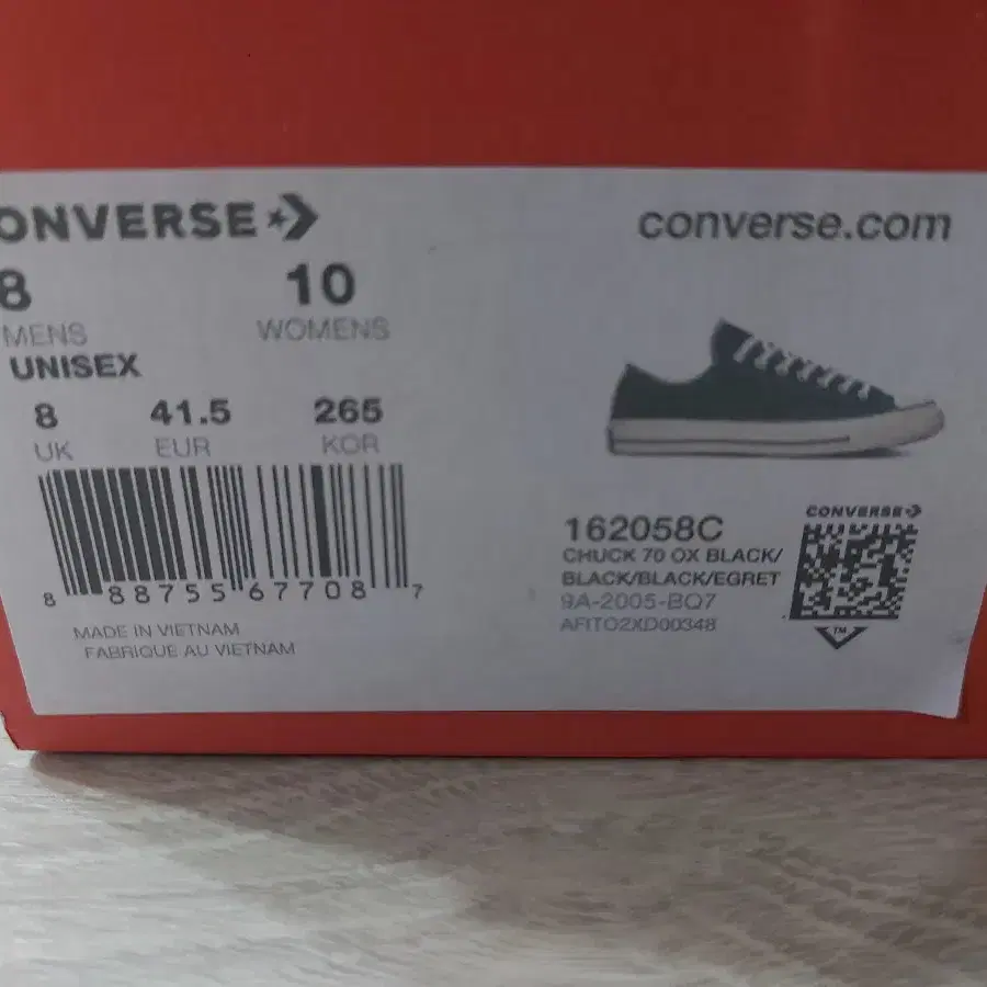 Converse Chuck 70 Ox Black 265 UK8