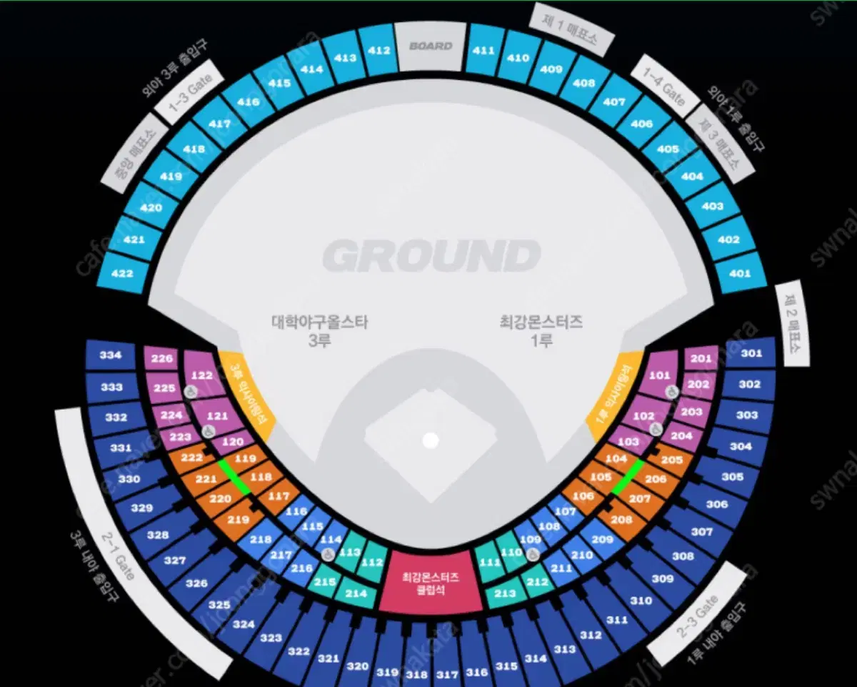 17일 최강야구 3루 젭티석 326블럭 우측통로 2연석