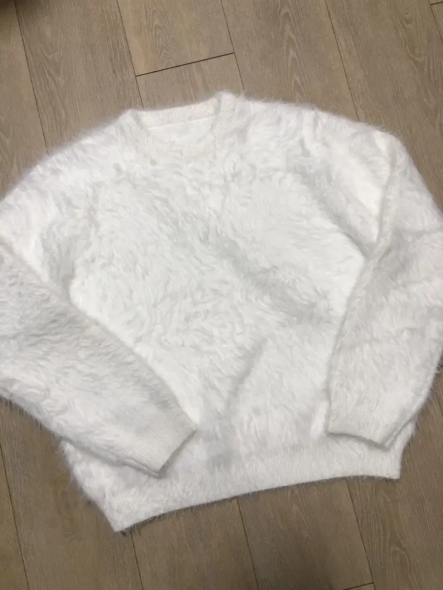 Mohair cropped heavy knit off-white size XL for sale [New].