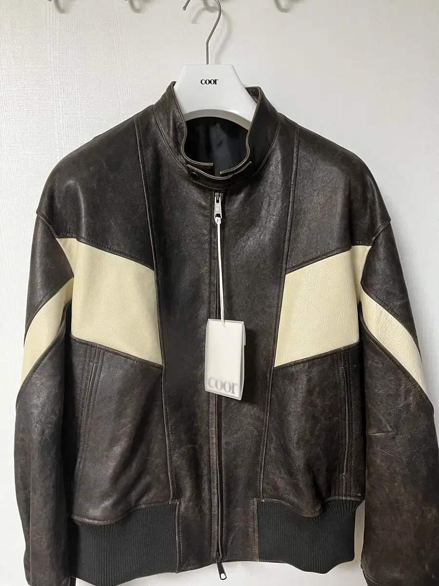 Coors Distressed Mixed Leather Jacket