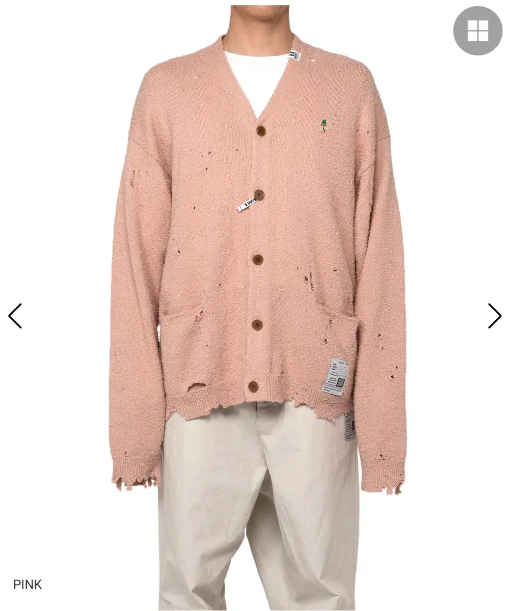 (New)Miharayasuhiro Diss Cardigan Pink