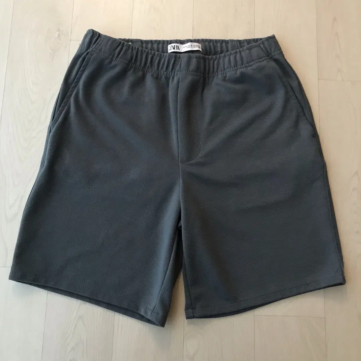 [M size] Zara Men's Diagonal Pattern Shorts (Gray-Bloo)