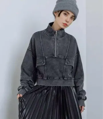 jeanasis 블리치 하프 ZIP 숏 풀오버/989459