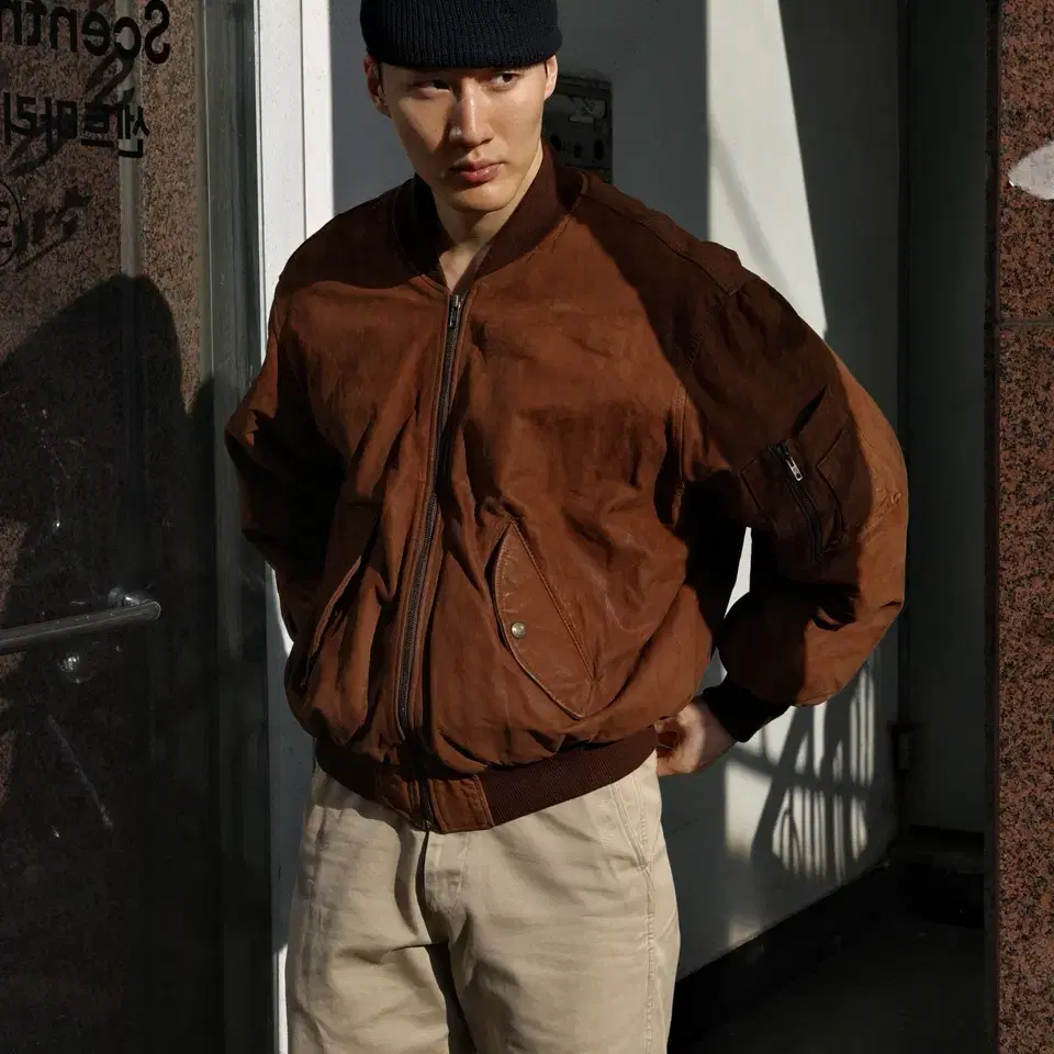 French Vintage Nubuck Leather Blouson