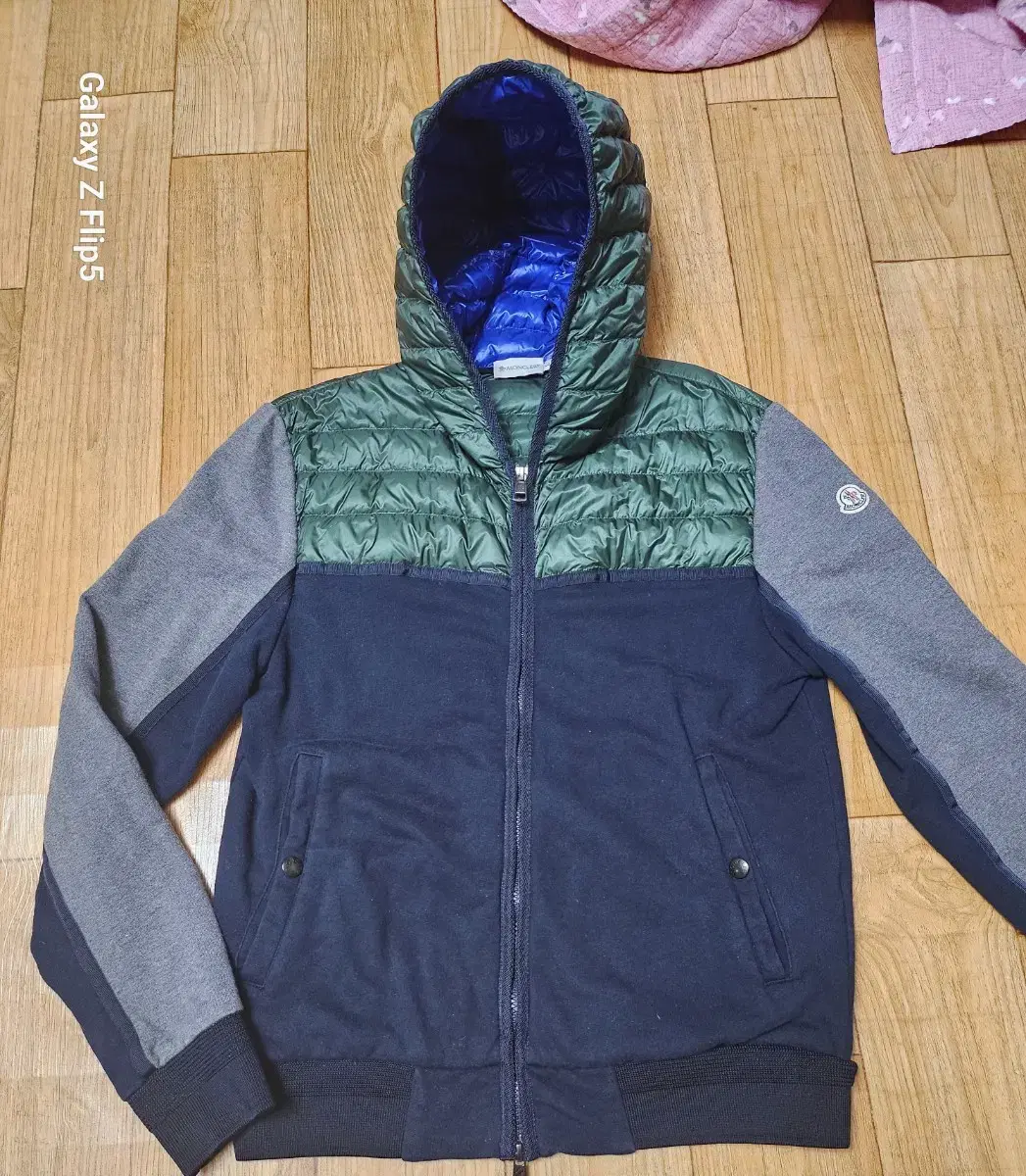 Moncler Padded mix hooded zip-upSize L