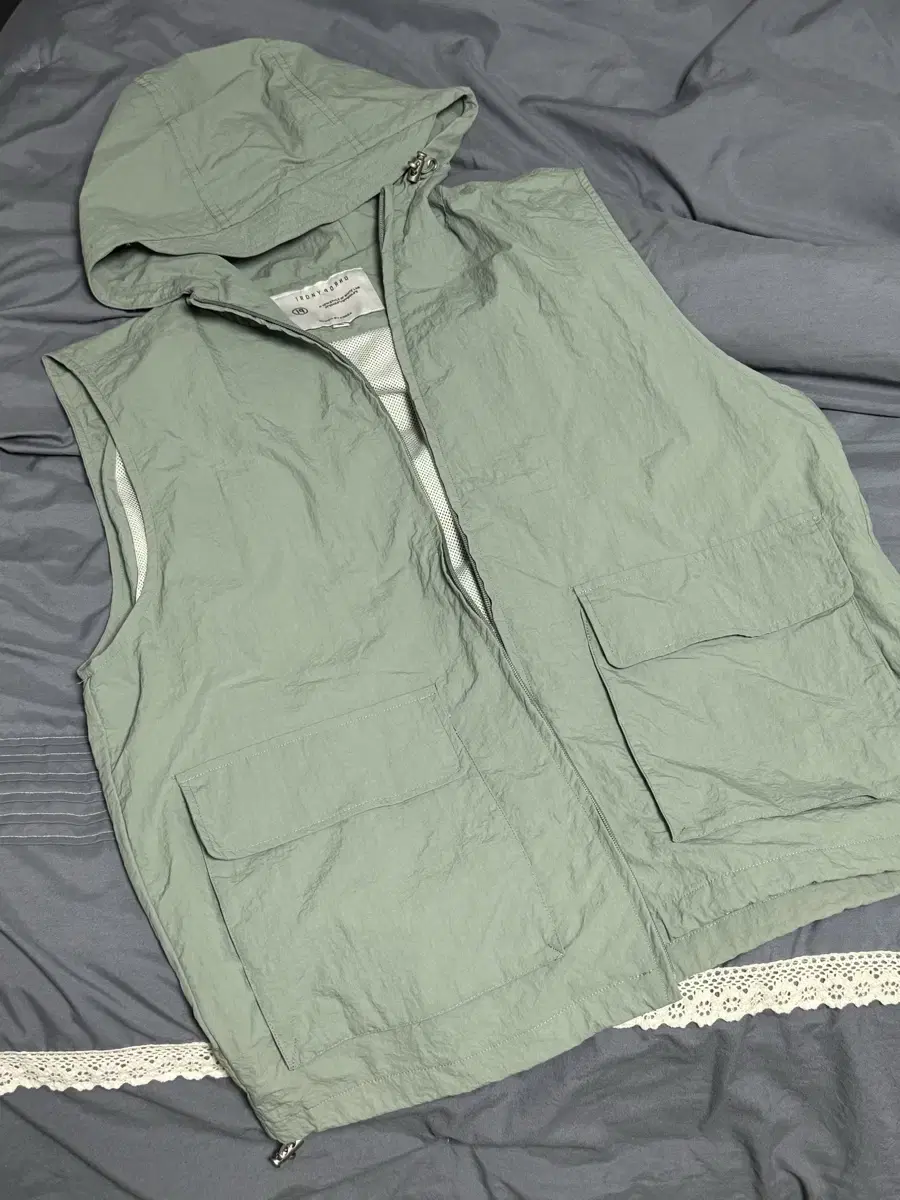 Ironic Porno Whiteline 86-IRO288 Windbreaker Hooded Zip-up Vest Mint