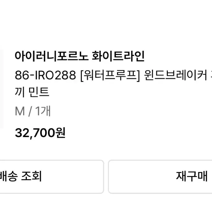 아이러니포르노 화이트라인 86-IRO288 윈드브레이커 후드집업조끼 민트