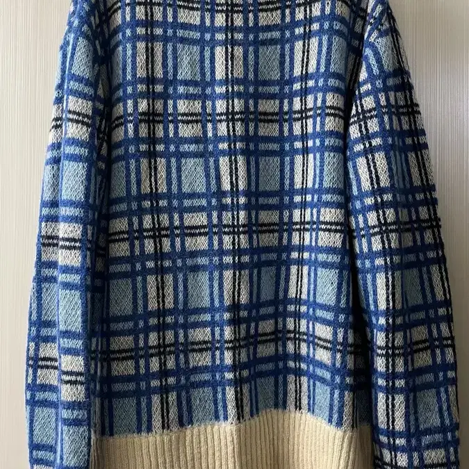 스컬프터 Mohair Check Zip-Up Multi Blue 모헤어