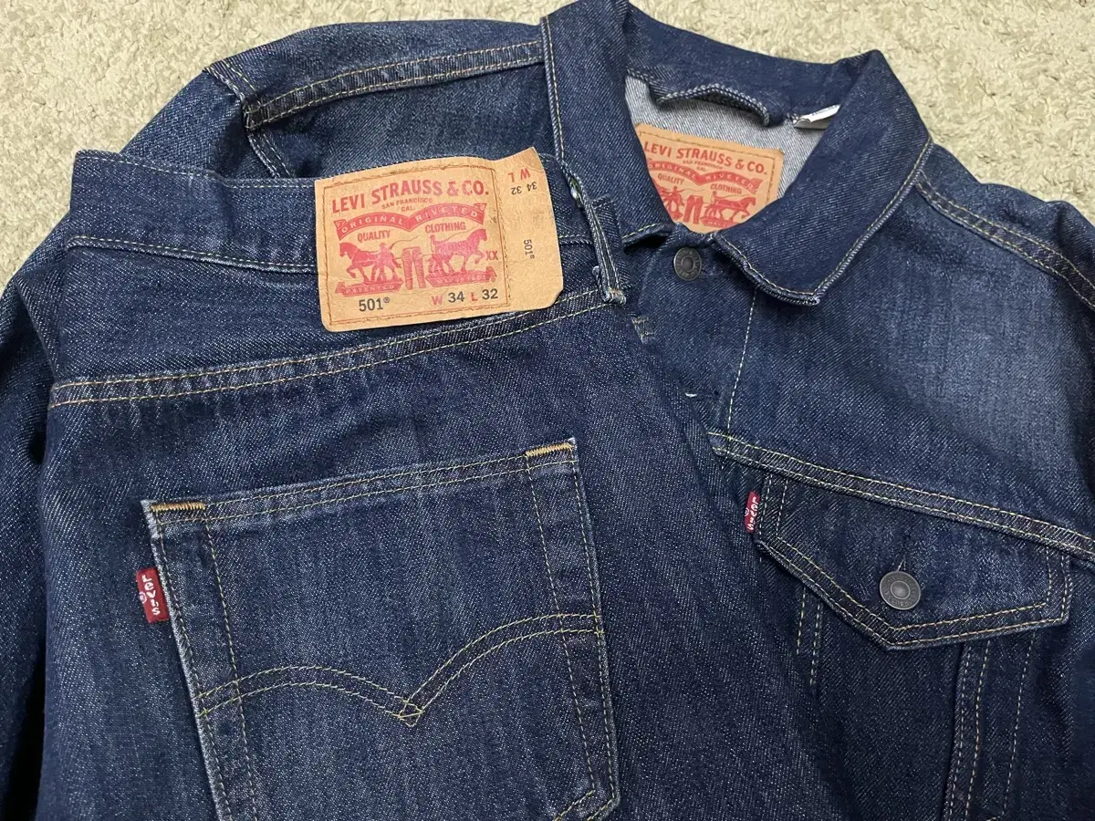 Levi's Denim Setup Top 103-105 Bottoms 34