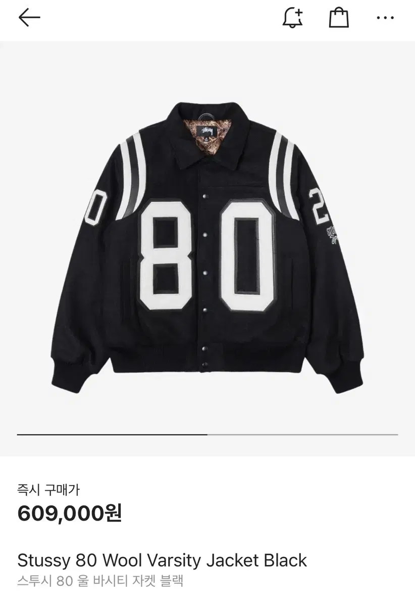 Stussy80 Wool Varsity Jacket size L New