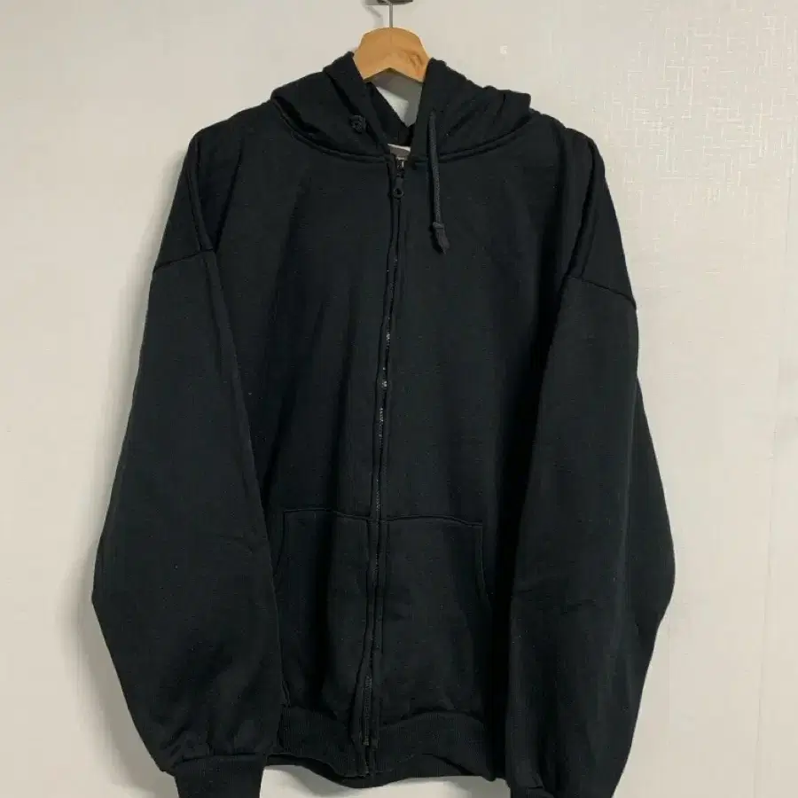 [2XL]미국산 기모 빅사이즈 무지 후드 집업(Made in USA)