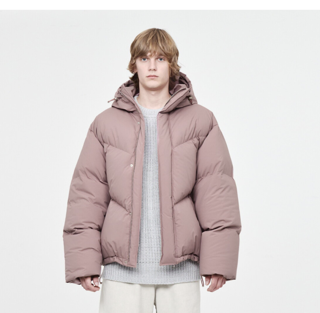 233QJM72 Shell Hoodie Puffer Down Jacket Champagne Pink Afterpray