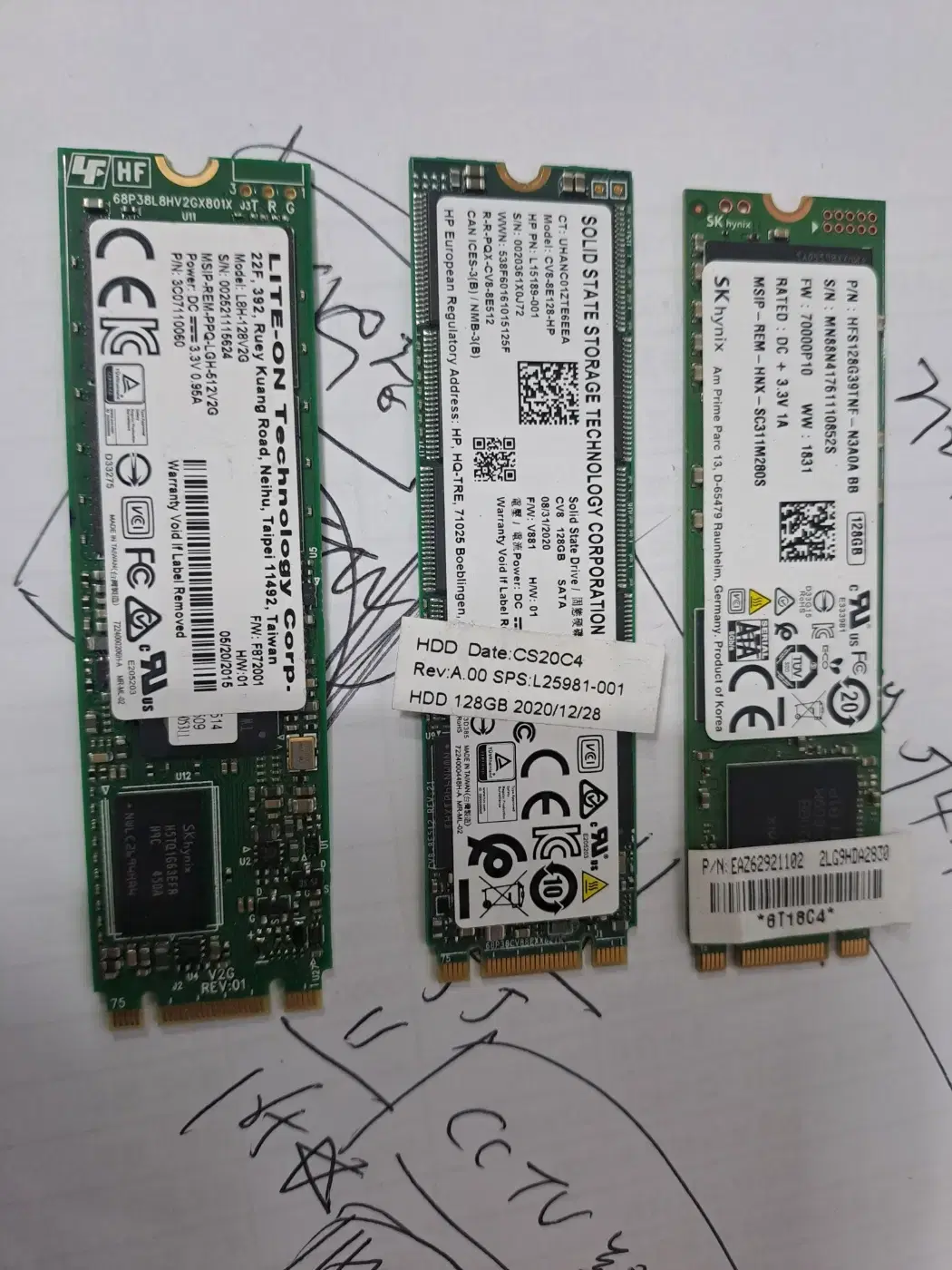 SSD M.2 128G 3개판매합니다.