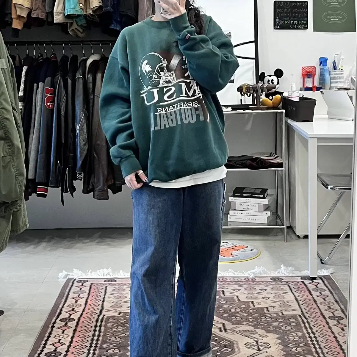 90s Jansport 잔스포츠 NFL MSU 스파르탄 스웻셔츠