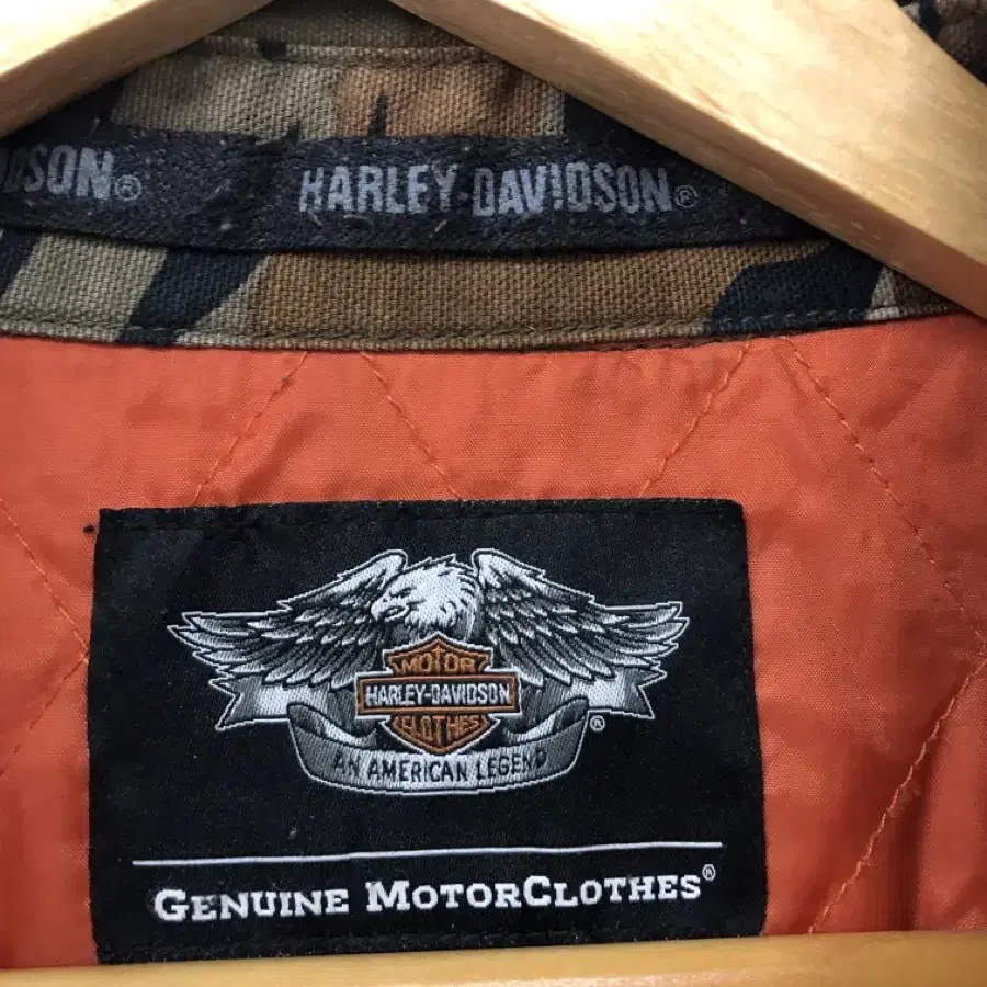 Harley-Davidson 카모 셔츠 누빔 자켓