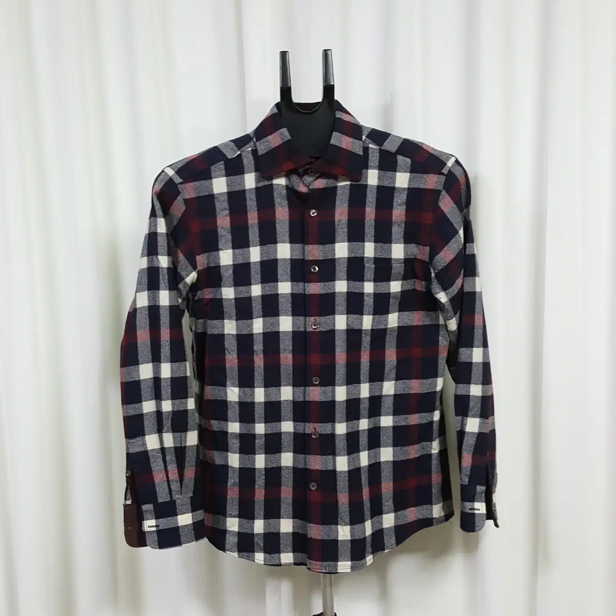 Duck wool check shirt size 100 oilcloth