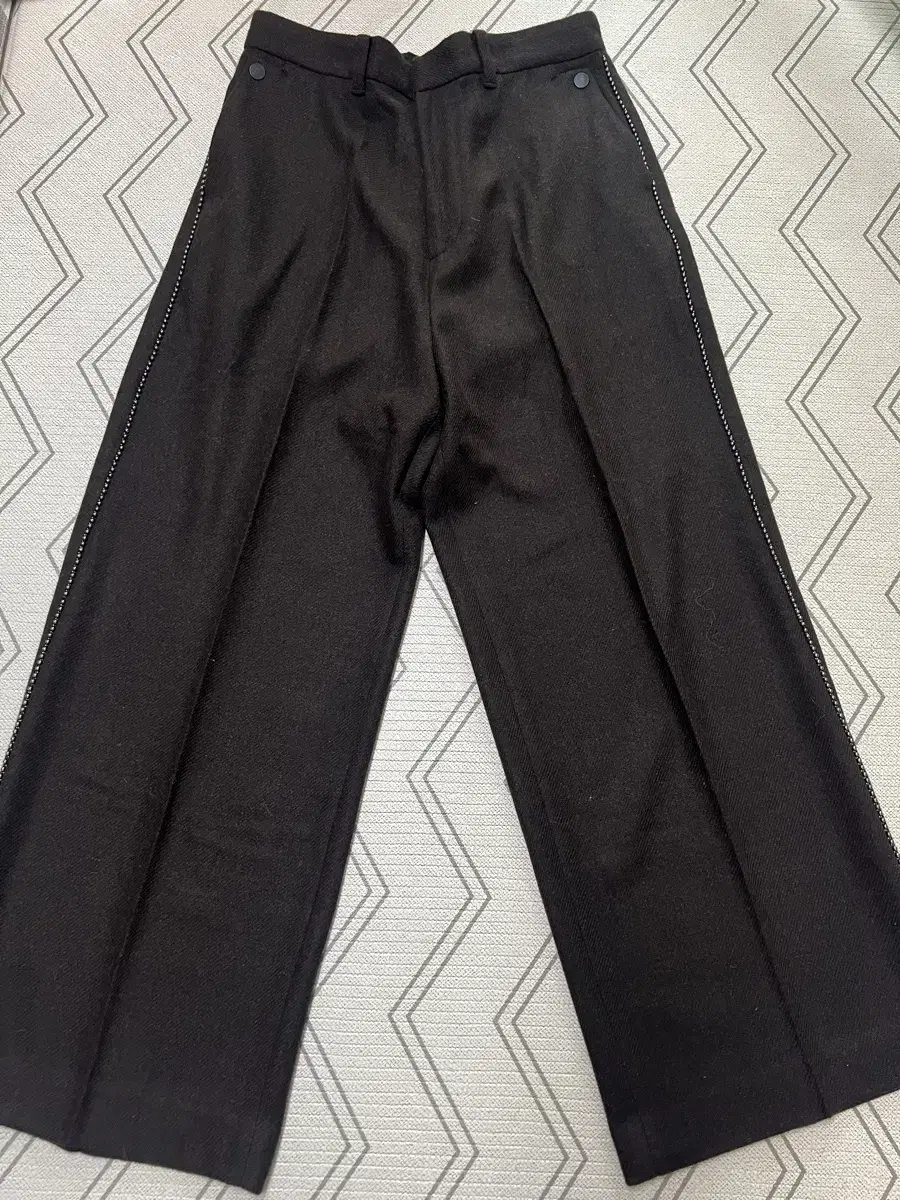 Low Waist Wide Trousers Brown for U Size M