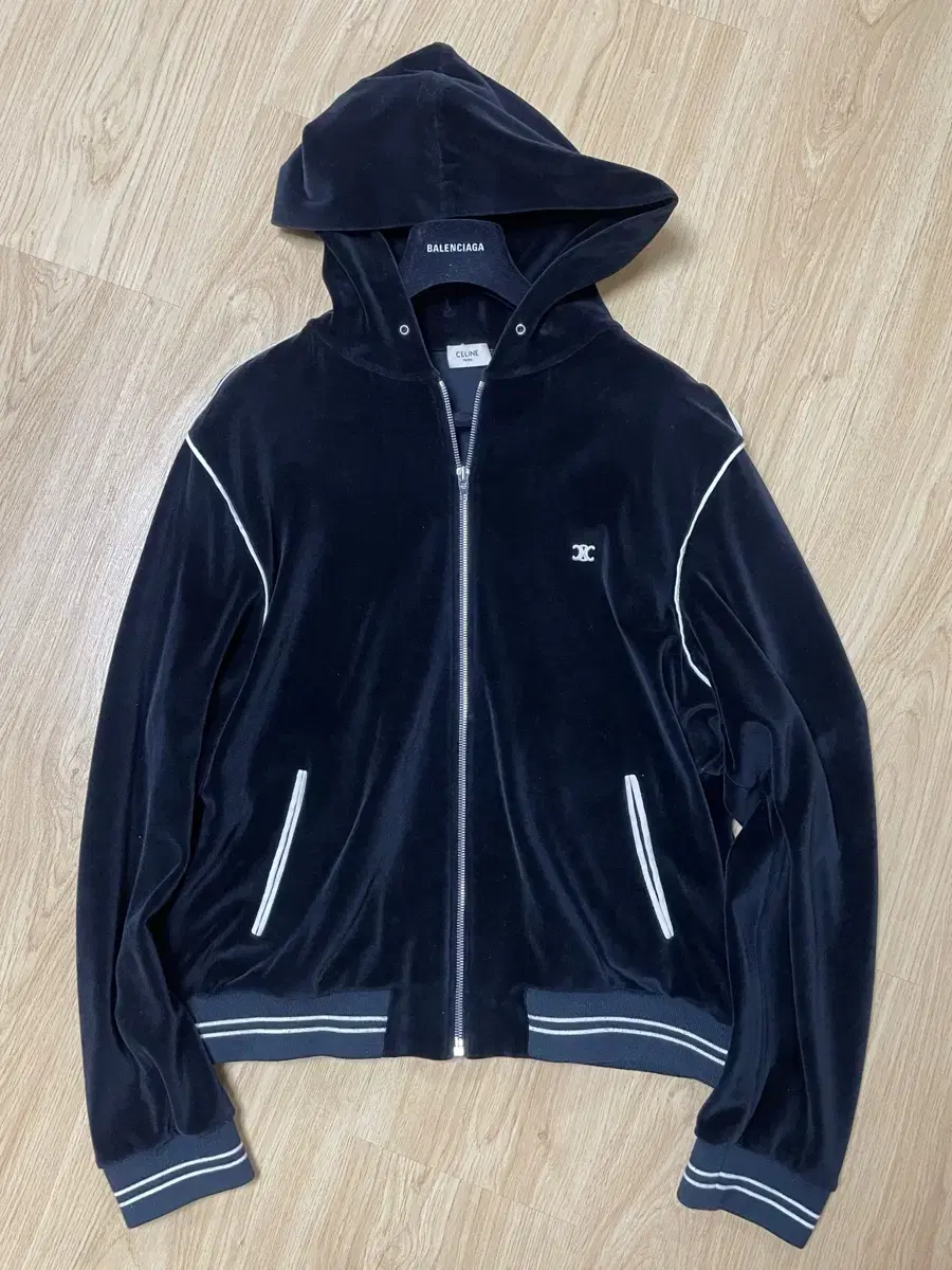 Seline velvet hooded zip-up XL