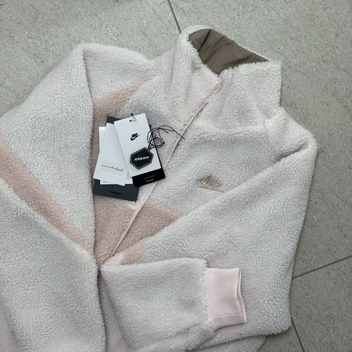 M Nike Big Swoosh Pink Reversible Fleece