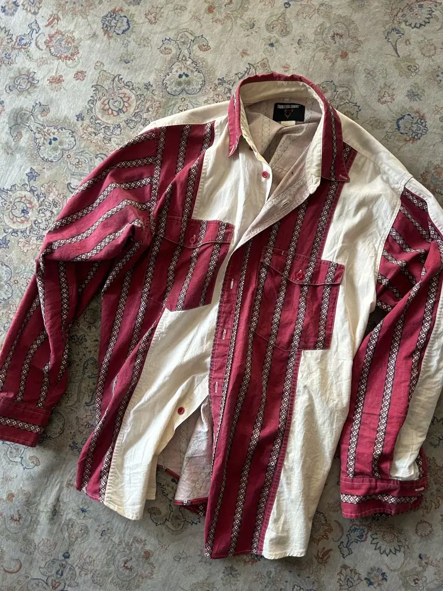 Vintage Ethnic Pattern Western Shirt