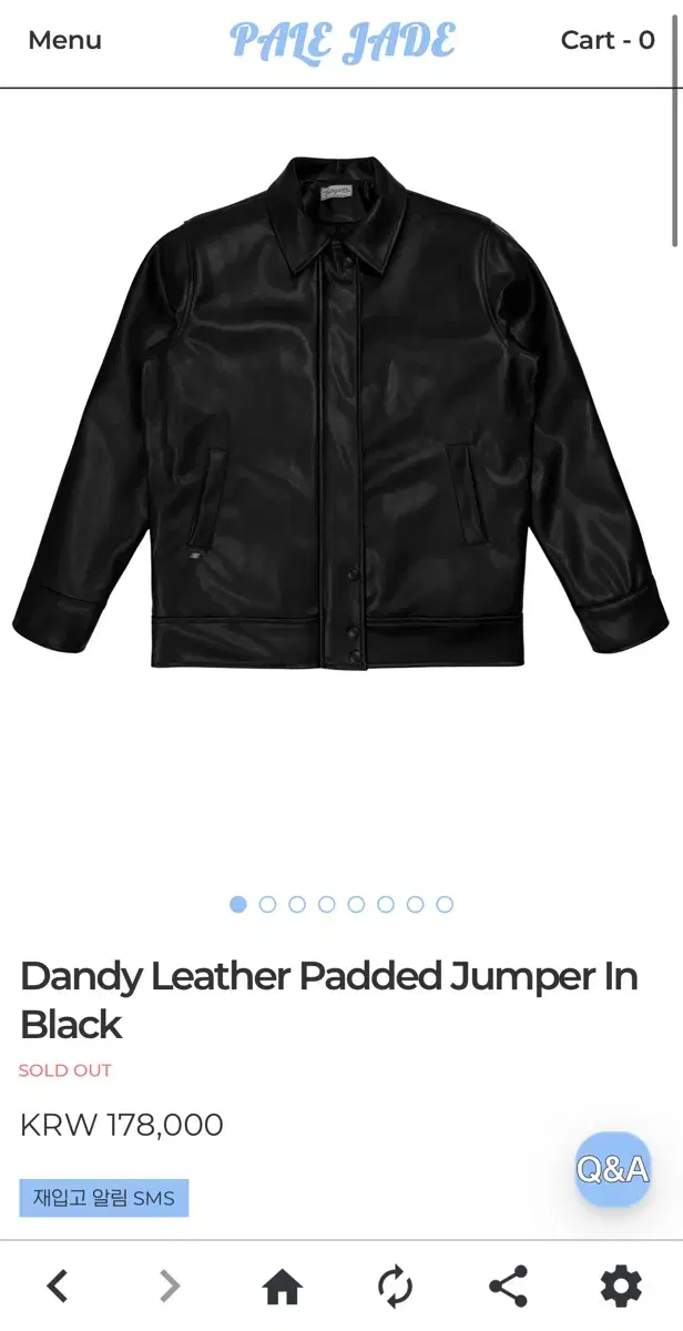 Pale Jade Quilted Leather Jumper in Black