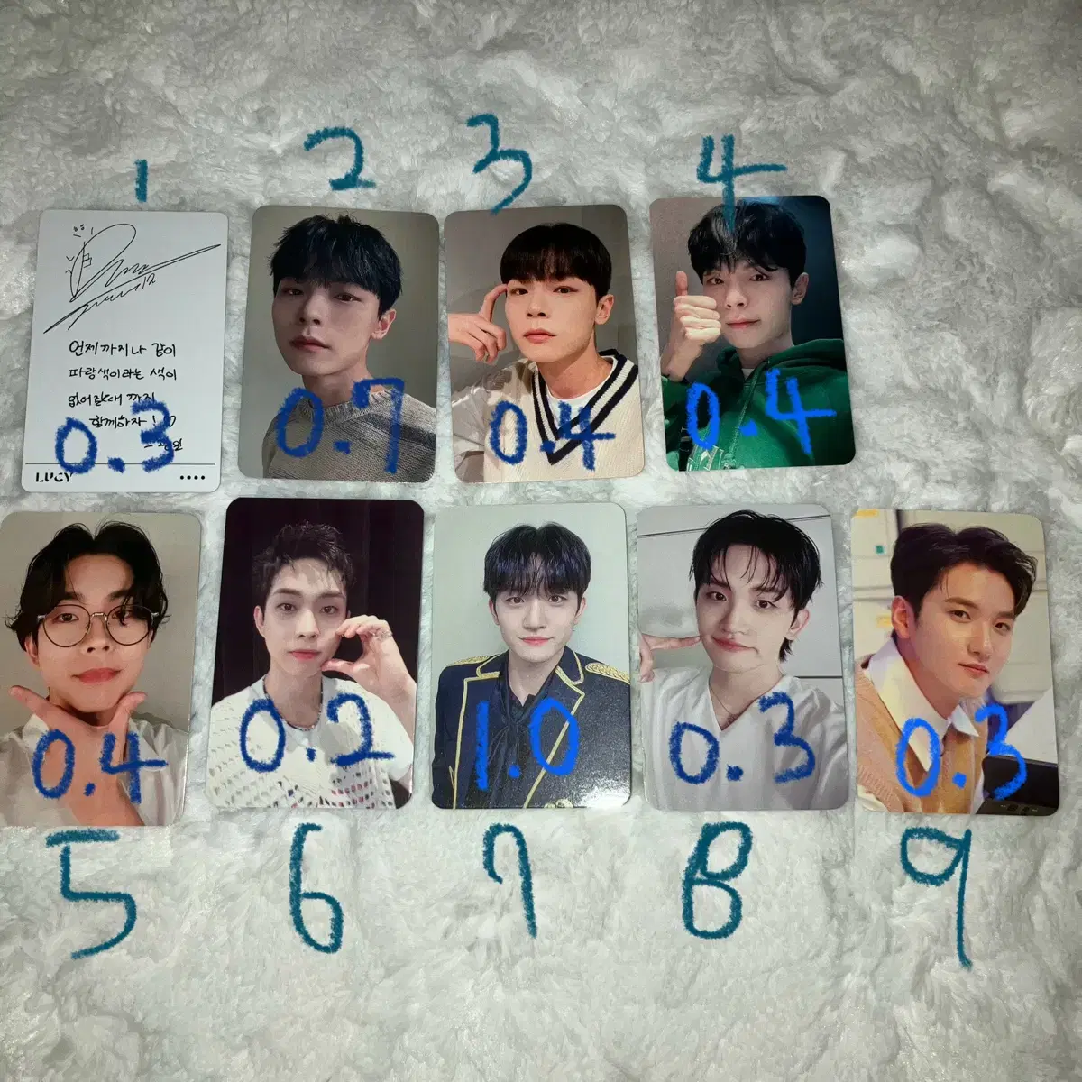 Lucy photocard wts shin yechan choi sangyeop cho wonsang shin gwangil