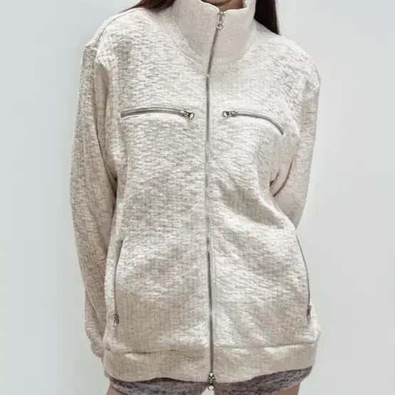 세릭 WAFFLE ZIPPER JACKET / IVORY 품절 상품