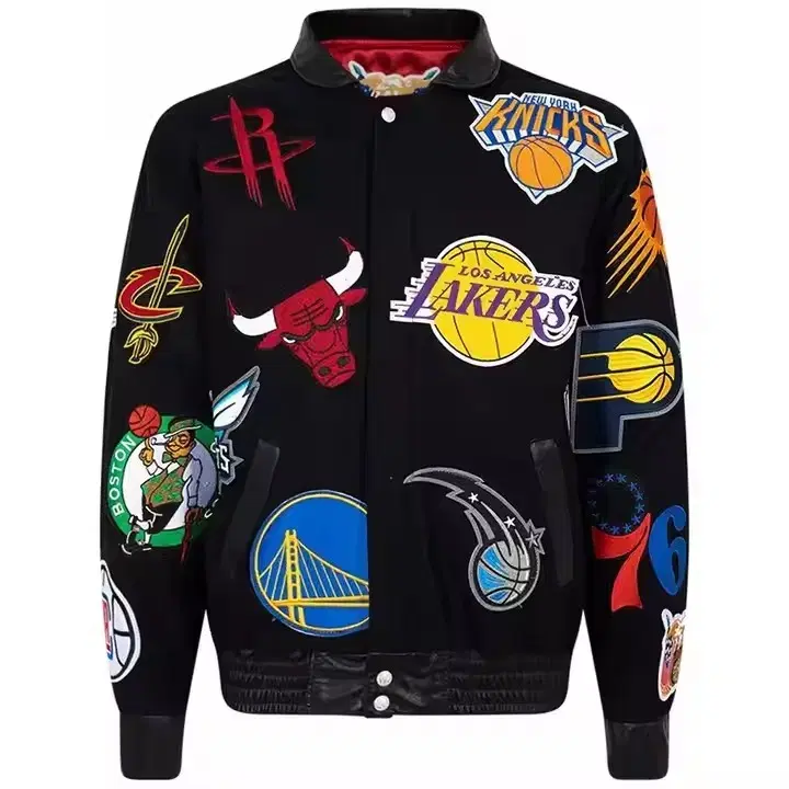 NBA Collegiate Wool & Leather Jacket Black