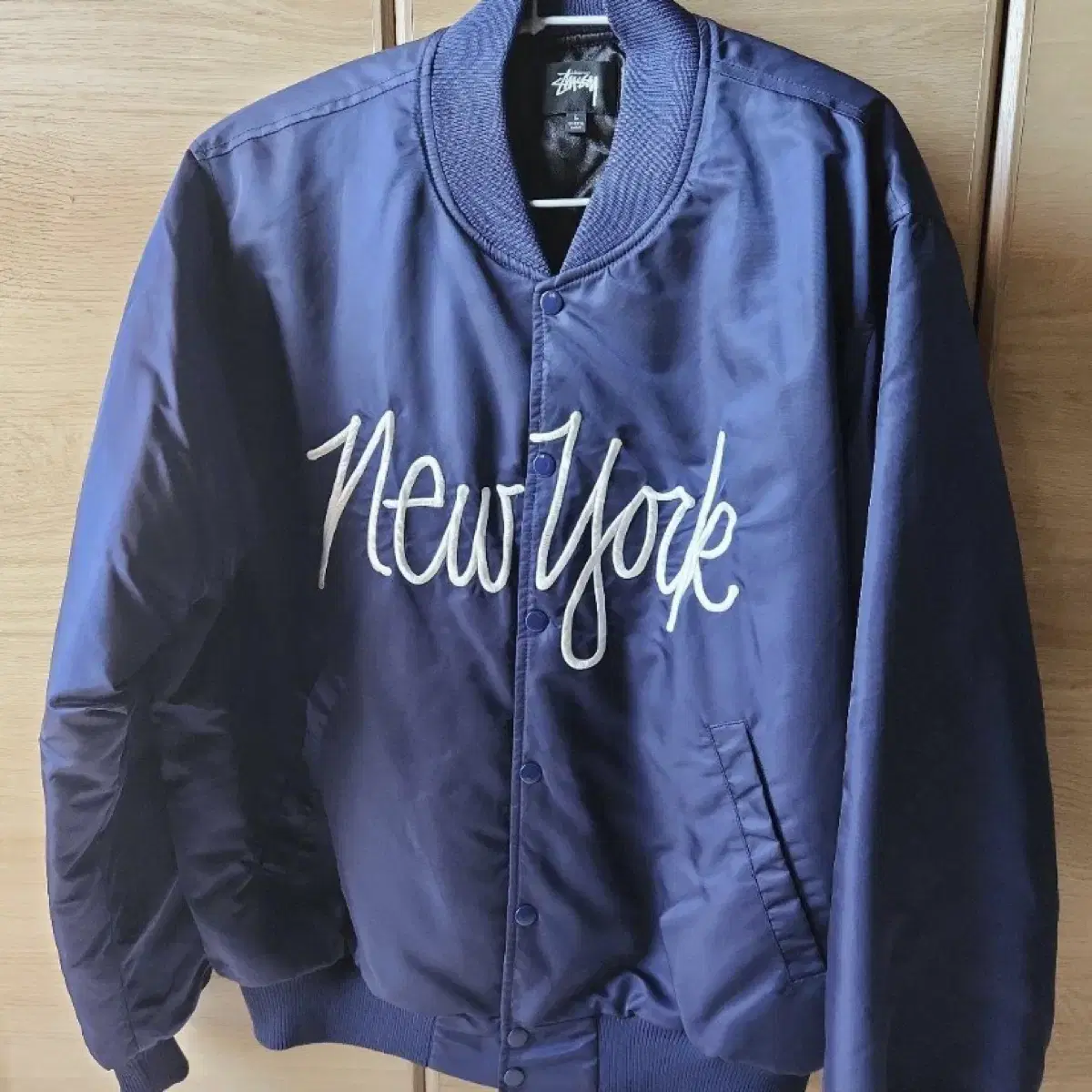 Stussy Varsity Jacket NY Navy