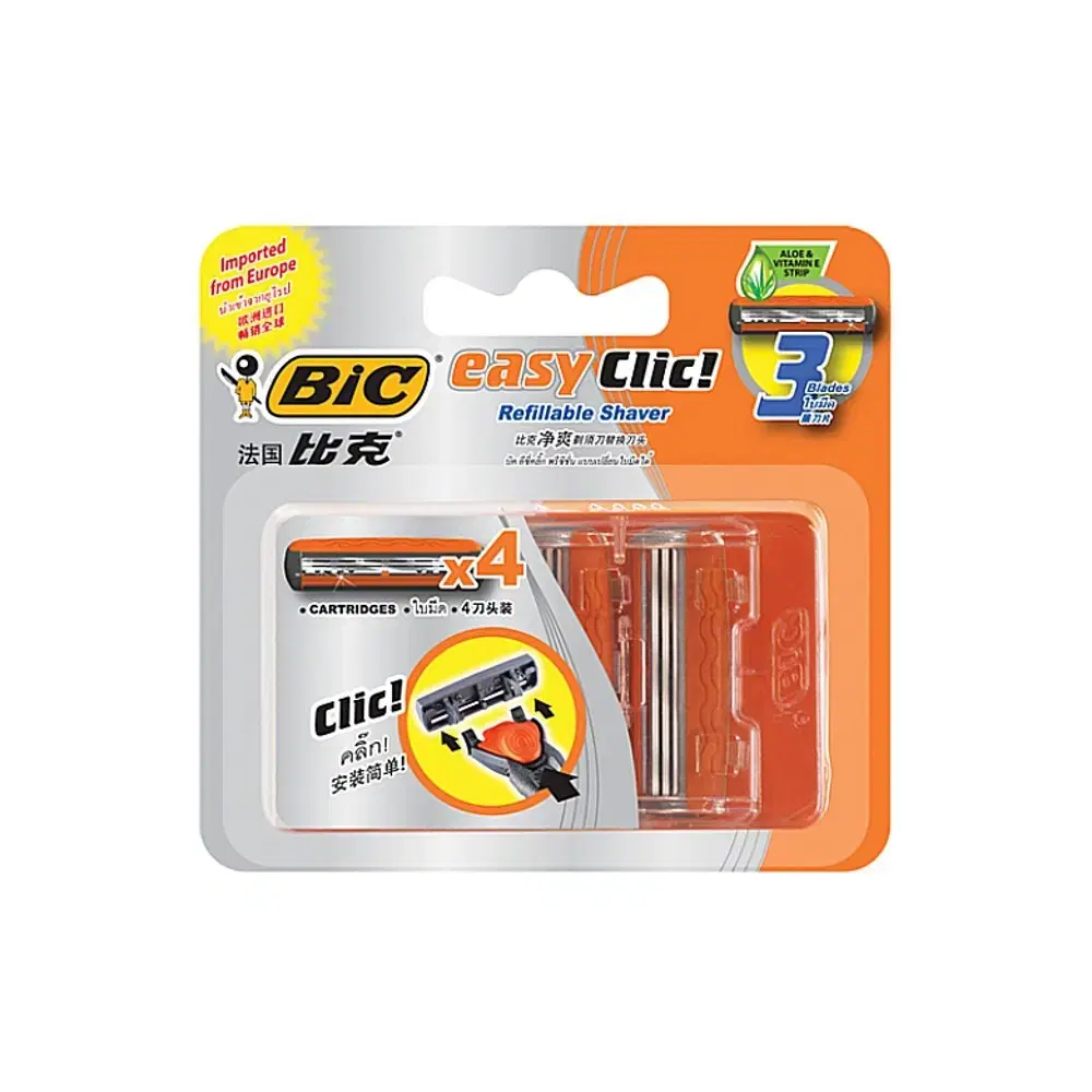 BIC Easy Clic 3중날 빅 면도기 이지 클릭 리필 1세트