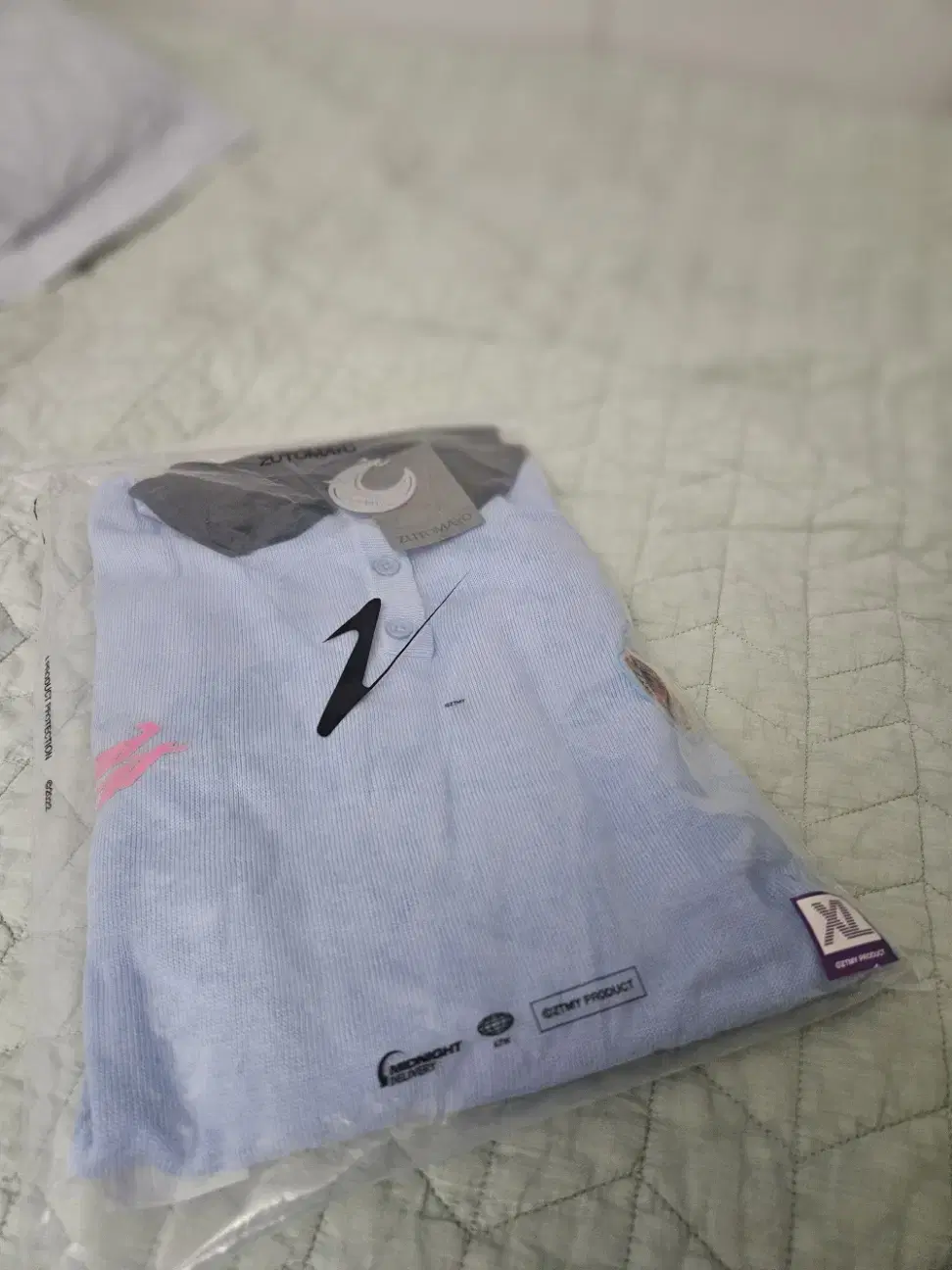 즛토마요 굿즈(Knit Polo Shirts (Light Blue))