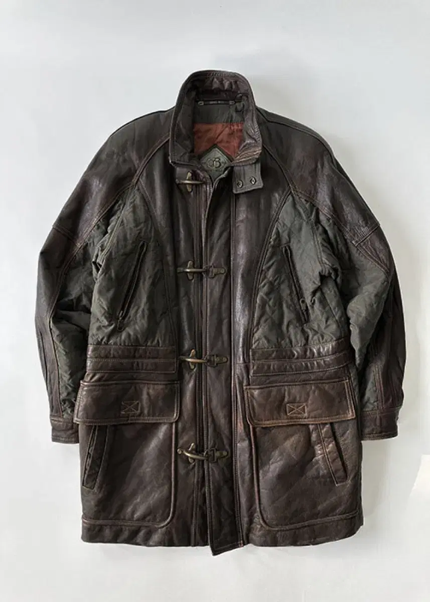 [S] GREGBELL Leather Half-Coat Jacket