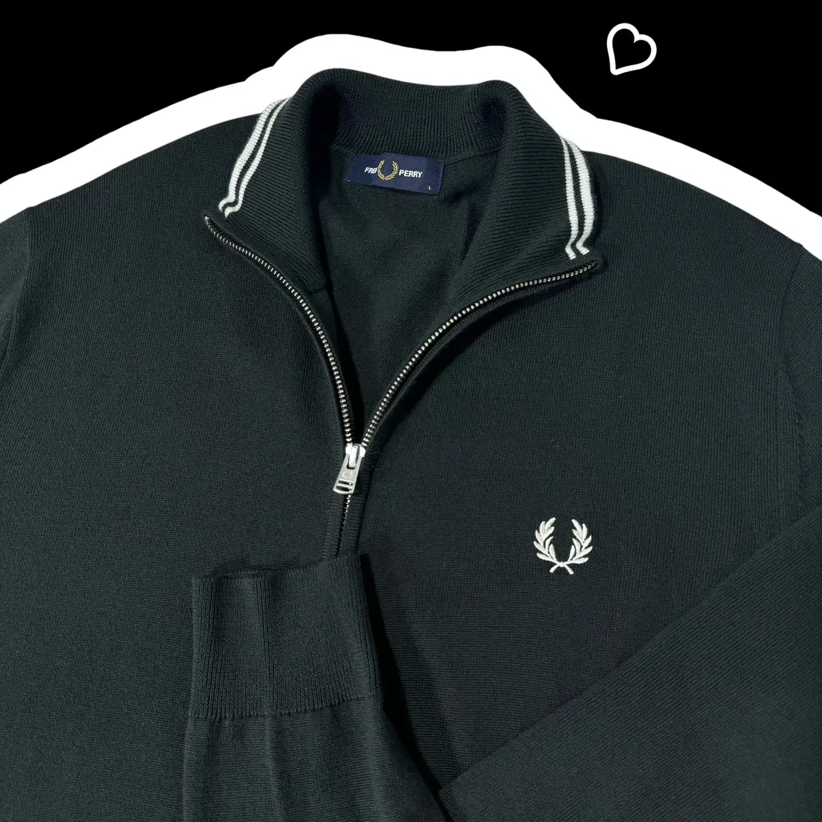 (Department Store)Fred Perry Black Zip-up Cardigan