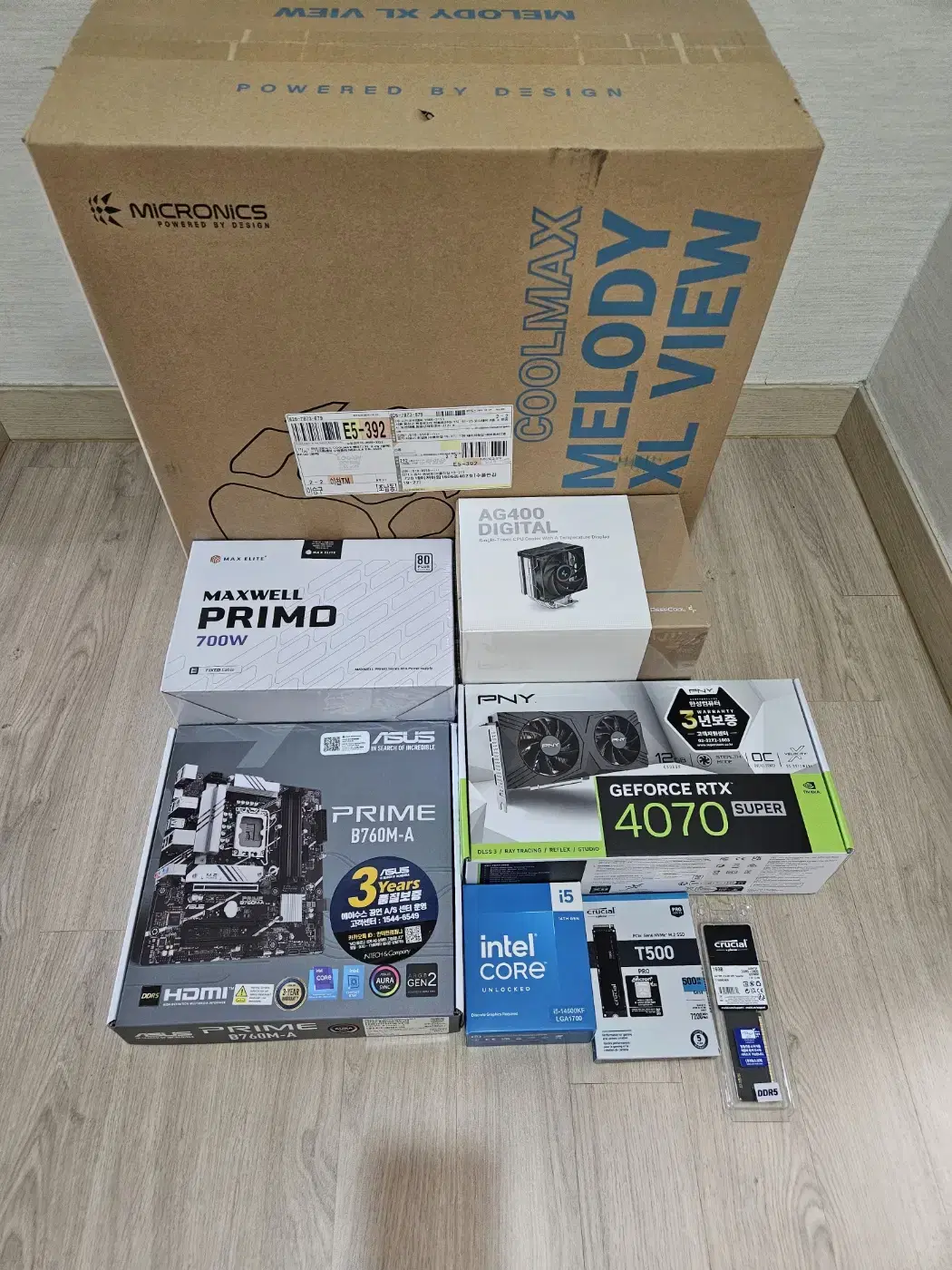 (신품)14600K B760+지포스RTX 4070 SUPER 공랭본체!~