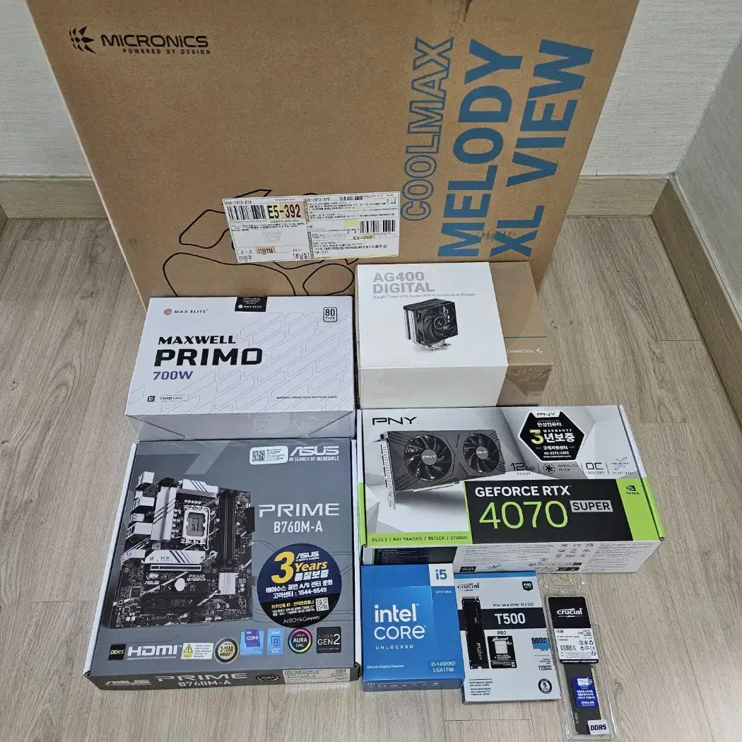 (신품)14600K B760+지포스RTX 4070 SUPER 공랭본체!~