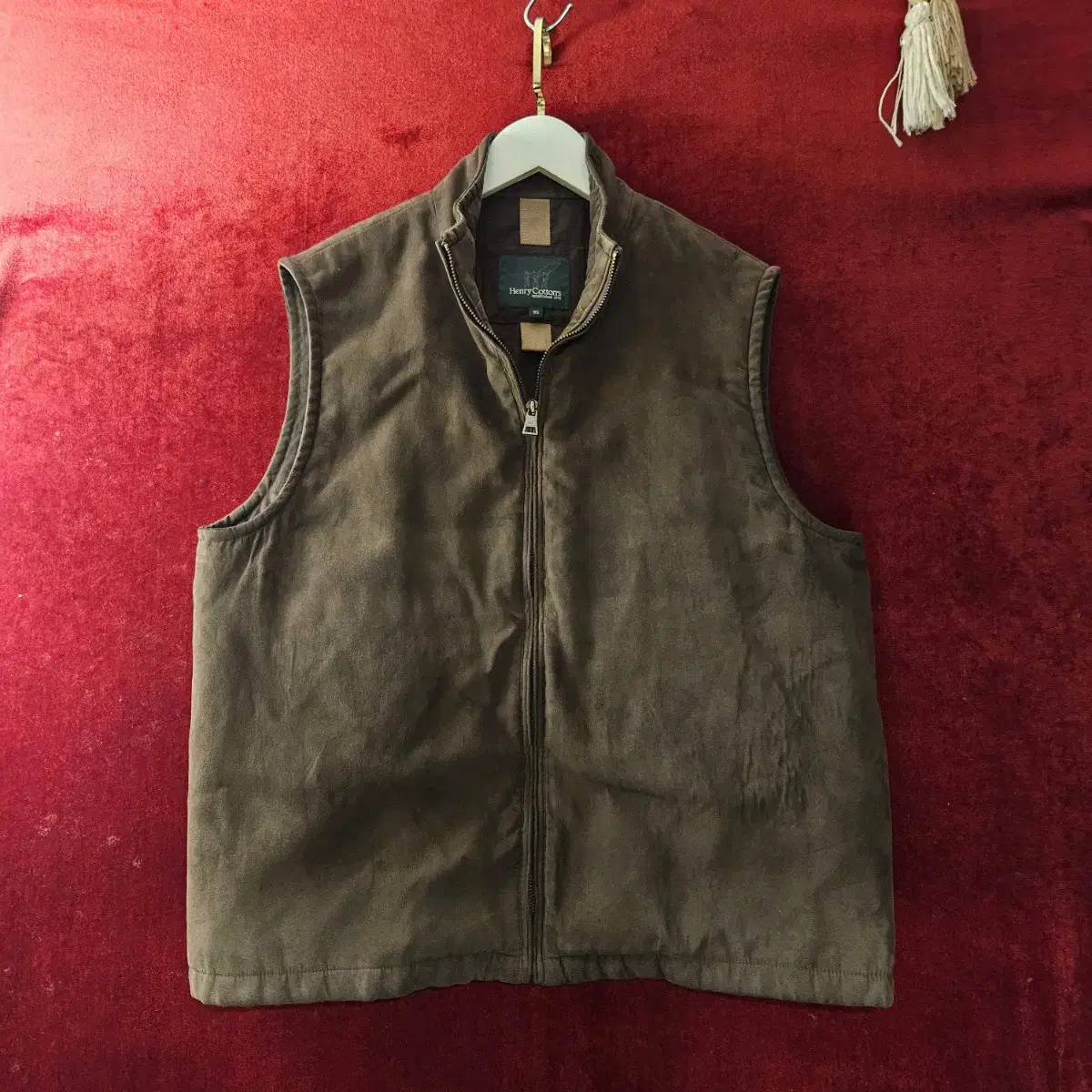 Dark brown suede vest for Henry Cottn's