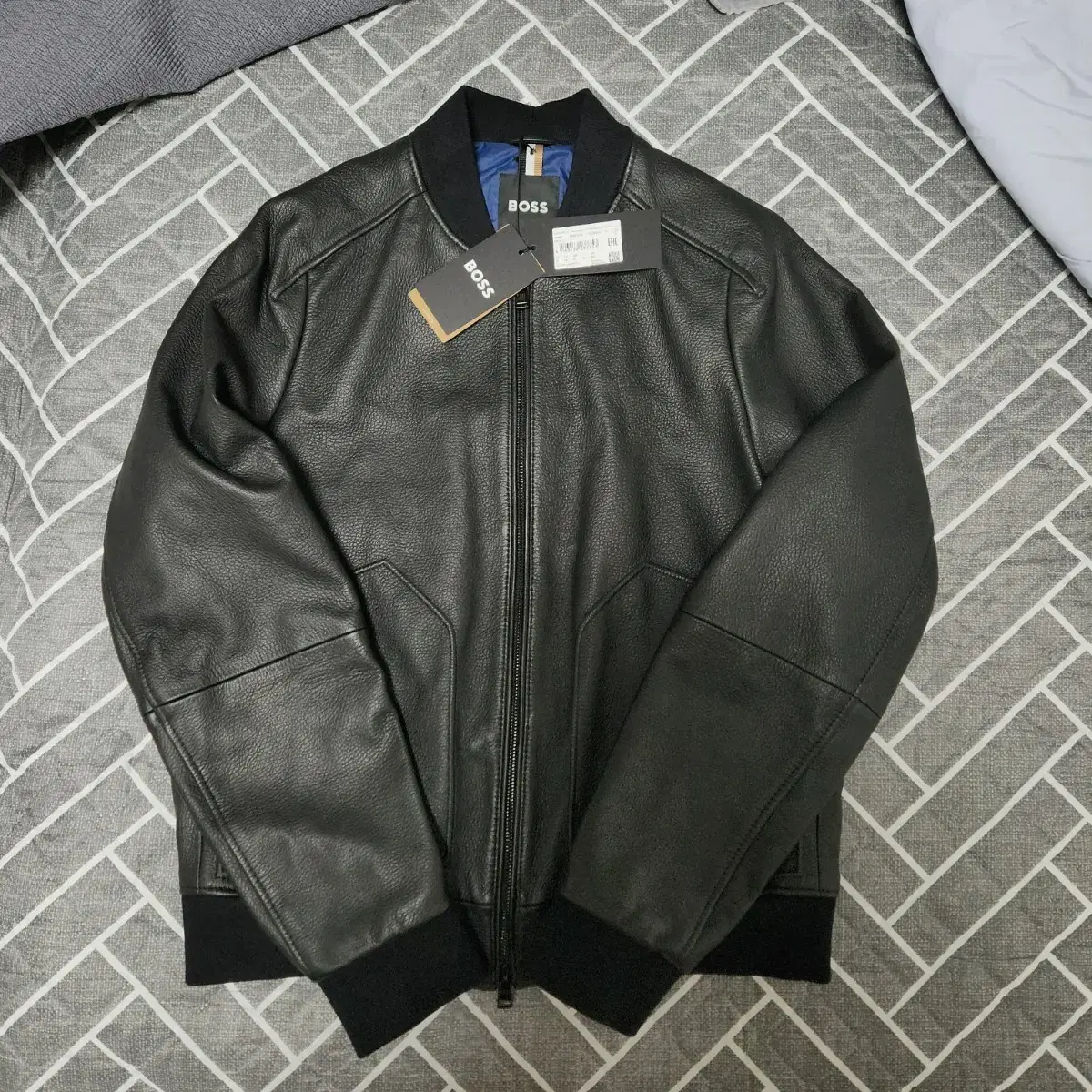 New Boss leather jacket size EU48