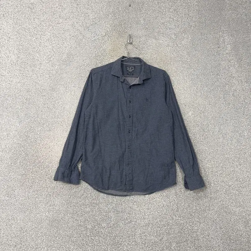 Hodges Indigo Navy Logo Cotton Shirt 100% Cotton