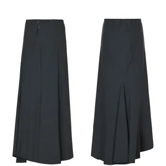 NACHE 나체 WAVE MAXI SKIRTCHARCOAL 맥시스커트