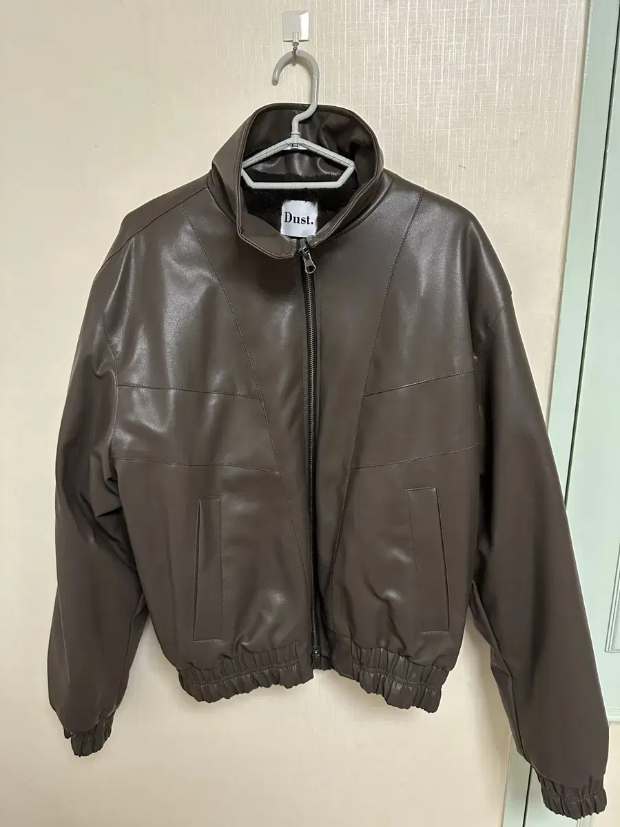 Men's winter fur and leather jacket