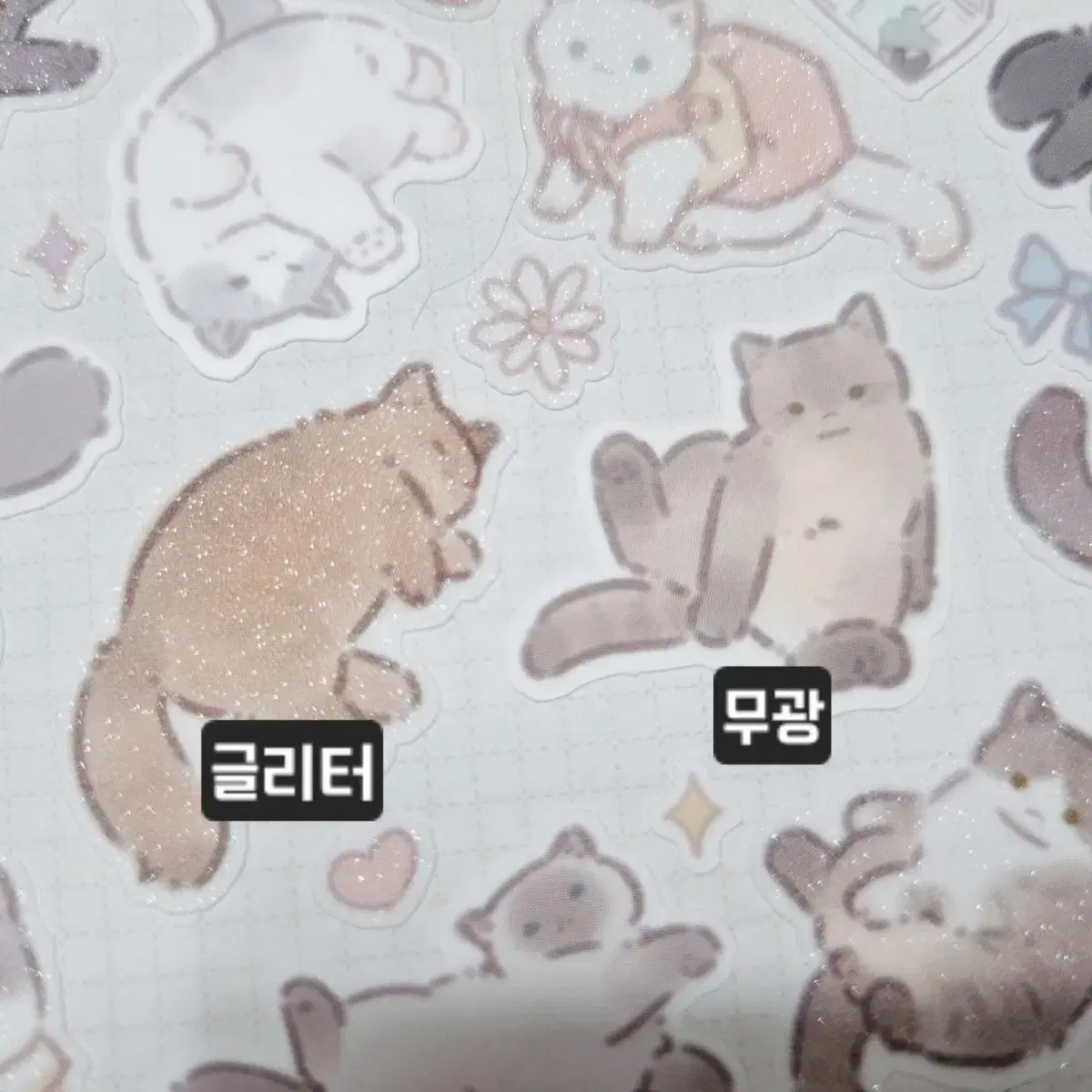 고양이 키스컷 소분컷 마테컷 글리터 무광