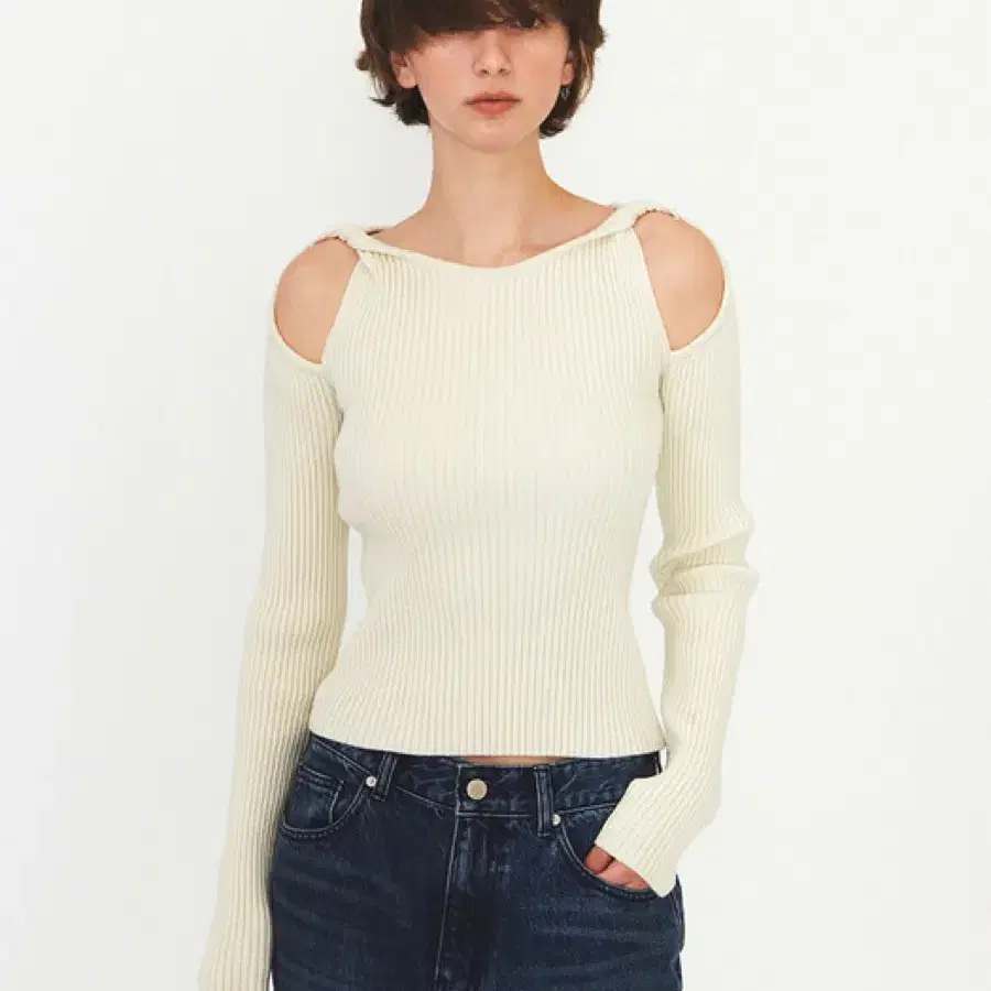 다이애그널 TWIST HOLE KNIT (ivory)