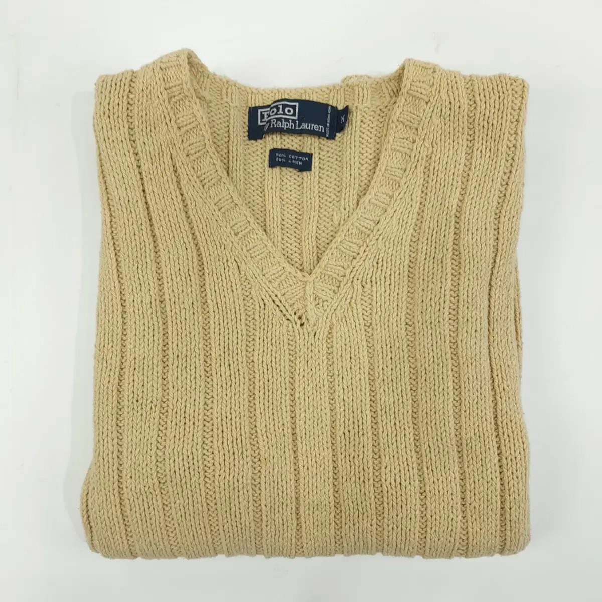 (CS040) M 폴로 베이지 니트 린넨 베스트 knit