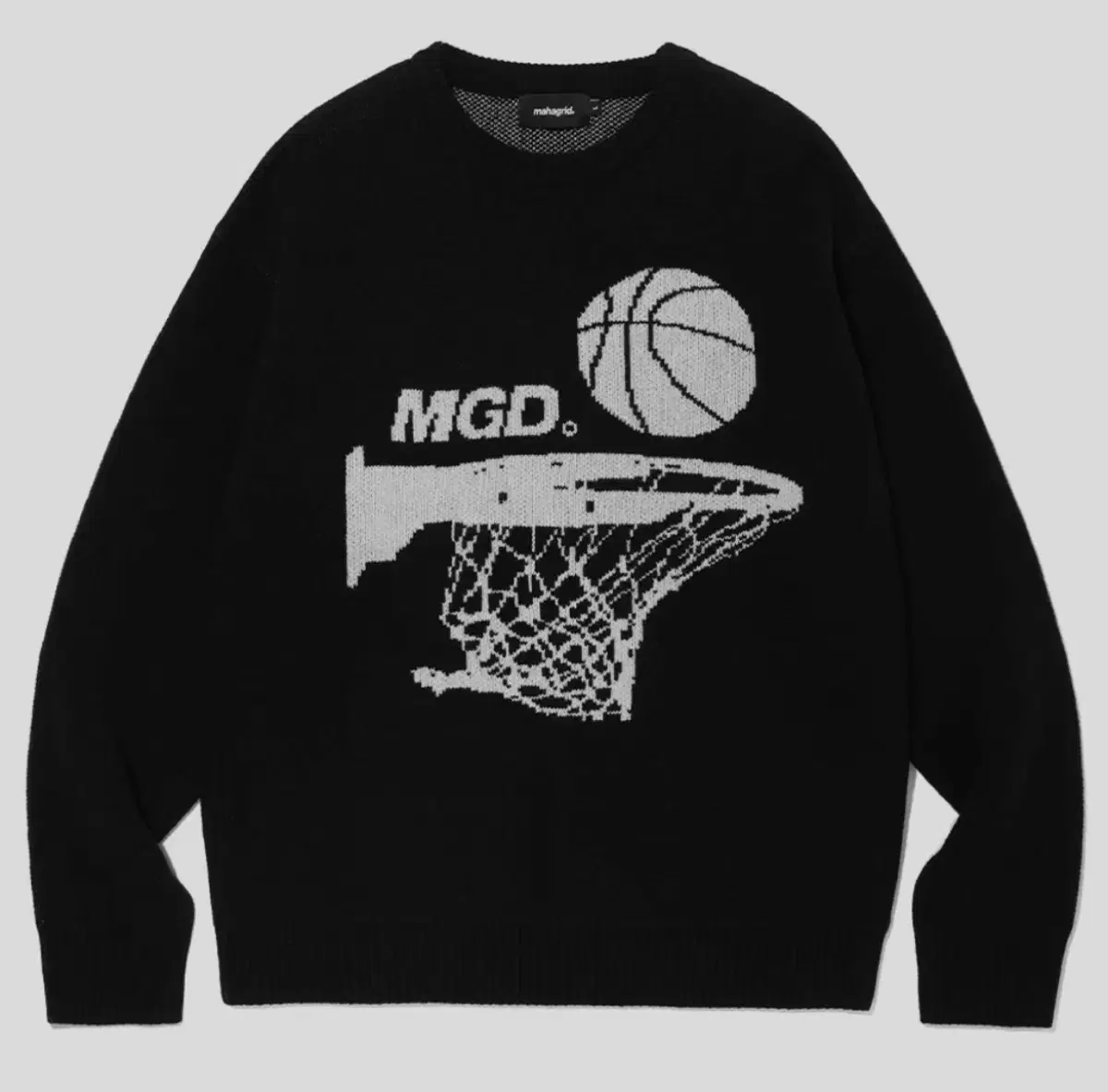 마하그리드 바스켓볼 니트 블랙 MGD BASKET KNIT SWEATER