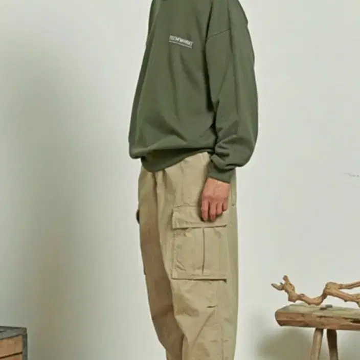 프리즘웍스 broken twill cargo wide pants 베이직