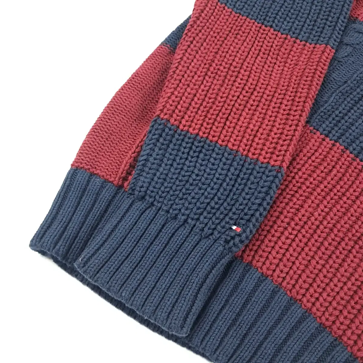 (CS046) 2XL 타미힐피거 네이비 버건디 투톤 니트 가디건 knit